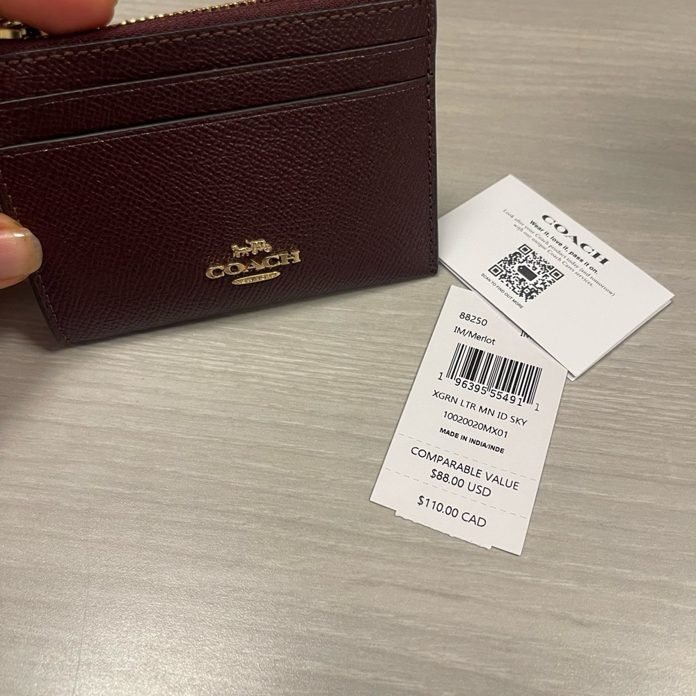 Coach Merlot Card Holder